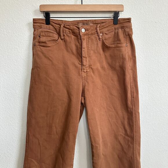 Judy Blue Jeans 15 32 Wide Leg Brown Garment Dyed Stretch Straight Leg Cropped - Picture 2 of 12